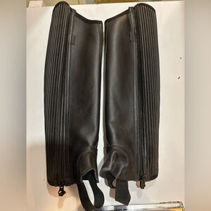 Black Leather Riding Chaps size extra small/small